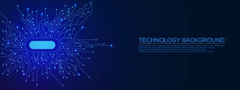Futuristic circuit board technology. Artificial intelligence, machine learning Stock Illustration