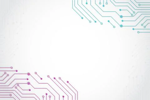 Futuristic Circuit Board Technology Background with Digital Connections Illustrazione stock