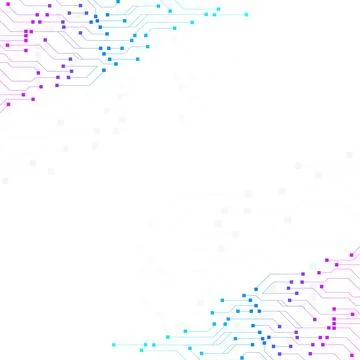 Futuristic Circuit Board Technology Background with Digital Connections and.. Illustrazione stock