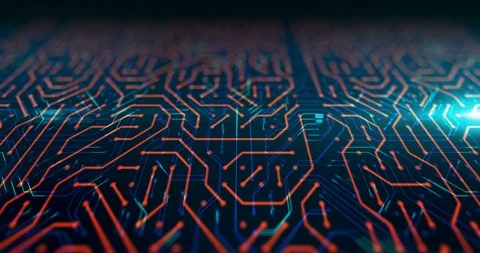 Futuristic  circuit pattern abstract background footage. Stock Footage 87160575