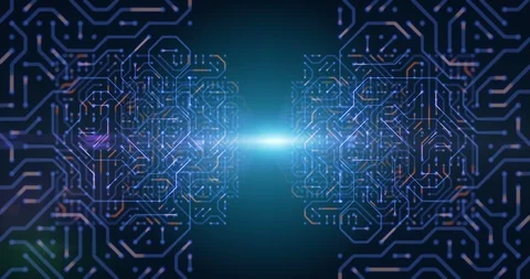 Futuristic  circuit pattern abstract background footage. Stock Footage 87161049