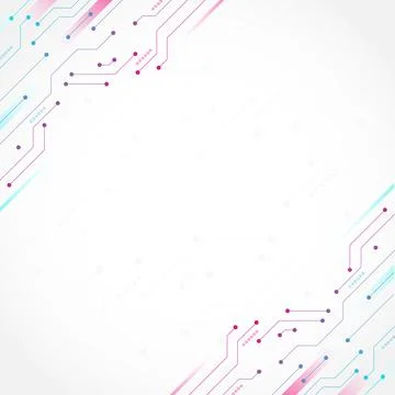 Futuristic Circuit Technology Background with Abstract Digital Lines Illustrazione stock