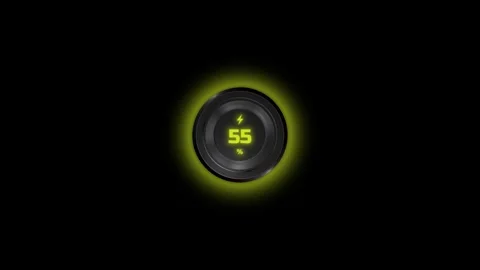 Futuristic Circular Battery Charge Indicator Animation from 0 to 100 Percent Vídeo Stock 334486021