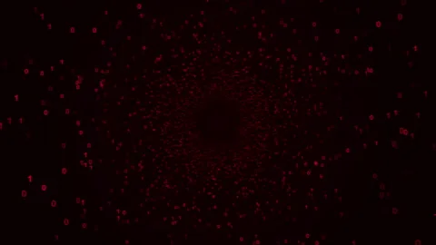 Futuristic circular binary code glowing lines and digital elements Stock Footage 339262529