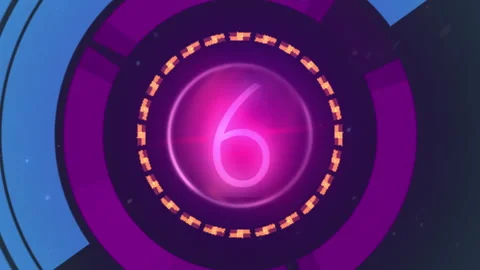 Futuristic Circular Countdown Interface Neon HUD Elements Stock Footage 320106345