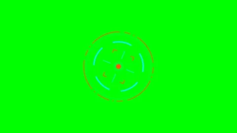 Futuristic circular data interface element isolated on a green screen backg.. Stock Footage 340264837