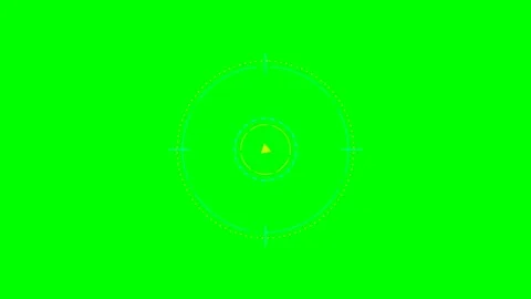 Futuristic circular data interface element on a vibrant green background scre Stock Footage 340900776
