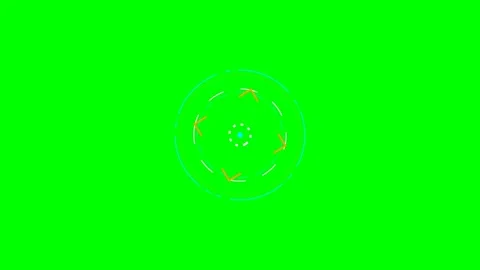 Futuristic circular data interface element isolated on a bright green backg.. Stock Footage 340903229