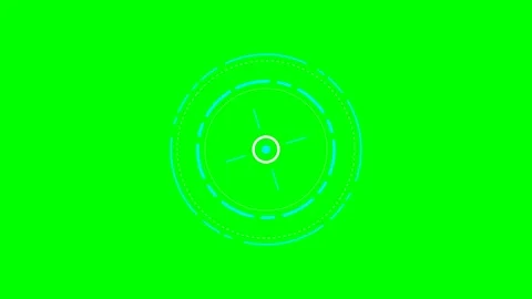 Futuristic circular data interface element isolated on a bright green backg.. Stock Footage 341838981