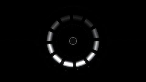 Futuristic circular data loading animation with glowing segments rotating o.. Stock Footage 345897325