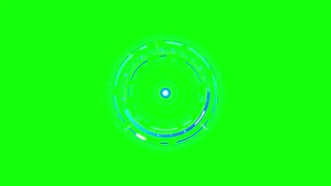 Futuristic circular data loading interface animation with glowing digital rings Stock Footage 346593253