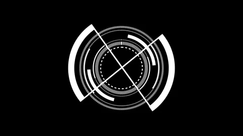 Futuristic circular design with interconnected geometric patterns and digit.. Stock Footage 337367388