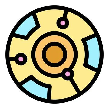 Futuristic circular device emitting signals in pastel colors Stock Illustration