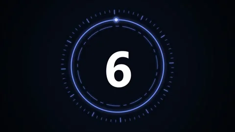 Futuristic Circular Digital Countdown Timer Stock Footage 347897131