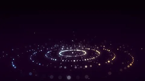 Futuristic of circular flow of particles. Digital cyberspace. Network conne.. Stock Illustration