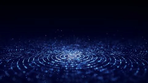 Futuristic of circular flow of particles. Digital cyberspace. Network conne.. Stock Illustration