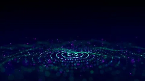 Futuristic of circular flow of particles Stock Illustration