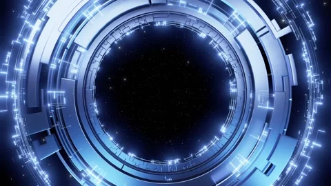 Futuristic Circular Frame with Space for Text Stock Footage 305397628