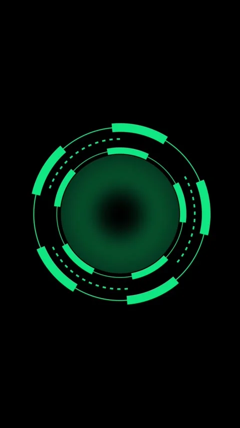 Futuristic circular head up display animation with green glowing interface .. Vídeos de archivo 338039415