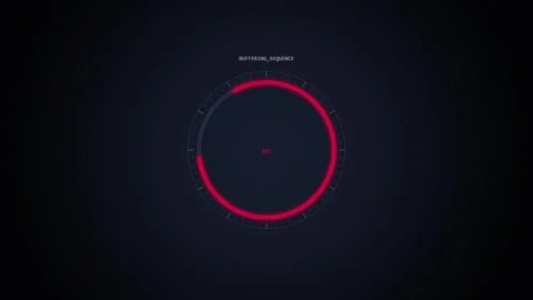 Futuristic Circular HUD Display with Red Dot Target and Dark Blue Background Stock Footage 348423846