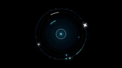 Futuristic circular hud interface animation with glowing blue light Stock Footage 346504171