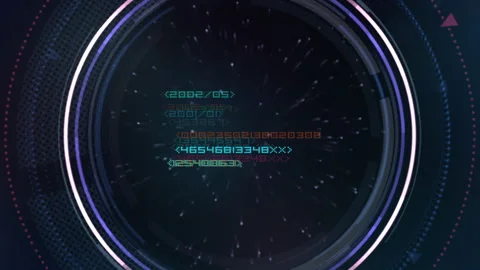 Futuristic Circular HUD Interface, Digital Data Overlay Tech 库存影片 336542277