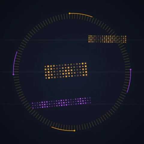 Futuristic Circular HUD Interface Element with Data Visualization Stock Footage 348230084