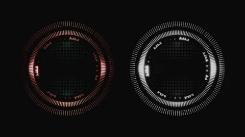 Futuristic Circular HUD Interface Elements Comparison Stock Footage 332449901