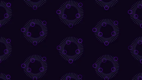 Futuristic circular HUD interface pattern on dark background for technology Stock Footage 334139362