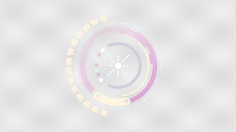 Futuristic Circular HUD Interface Rotating in loop with Transparent Backgrou Stock Footage 344720550