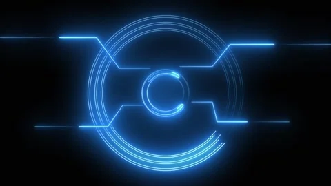 Futuristic circular interface coordinates complex computer network data. Ad.. Stock Footage 337817295