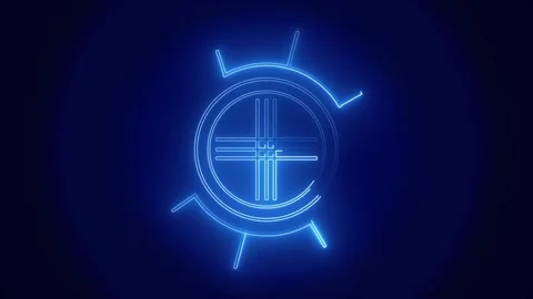 Futuristic circular interface coordinates complex computer network data. Ad.. Stock Footage 337817425