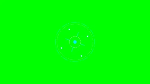 Futuristic circular interface element isolated on a bright green background Stock Footage 340266740