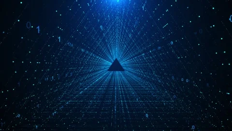 Futuristic circular interface glowing blue lines and digital elements, Modern Stock Footage 312582170