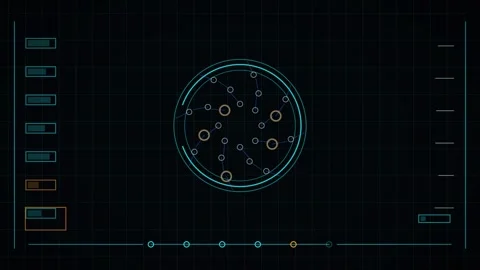 Futuristic Circular Interface Grid Seamless Loop Stock Footage 340532762
