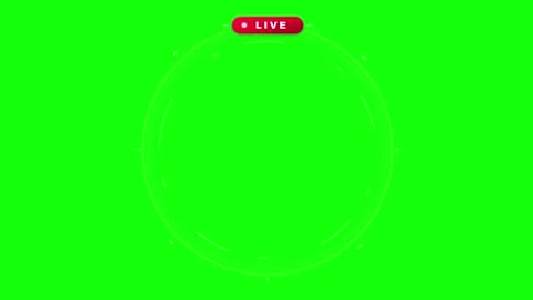 Futuristic circular interface with live broadcast indicator on green screen.. 動画素材 336365104
