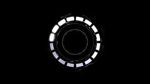 Futuristic circular interface loading animation with rotating glowing white.. Stock Footage 345897322