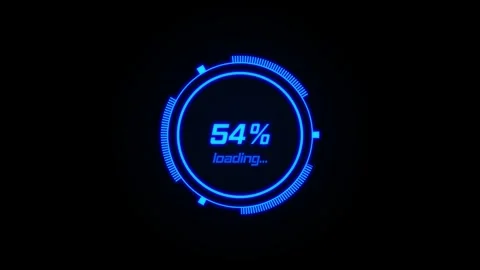 Futuristic Circular Loading Animation 100 Percent HUD Progress Indicator Stock Footage 332859383