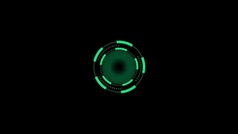 Futuristic circular loading animation in green neon, displaying abstract da.. 库存影片 332722624