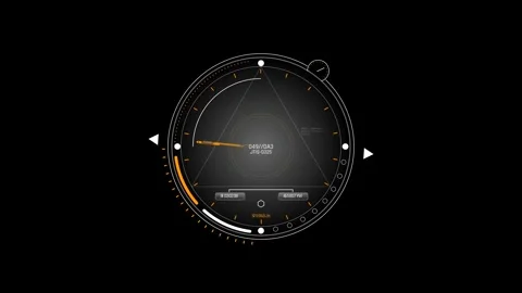 Futuristic Circular Navigation Sight With Compass Scale Orientation Markers Stock Footage 341516629