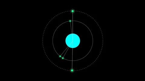 Futuristic Circular Network Node Diagram With Central Hub And Linked Points Stock Footage 344961027