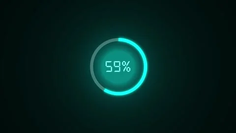 Futuristic circular progress bar loading animation with percentage display .. Stock Footage 339751598