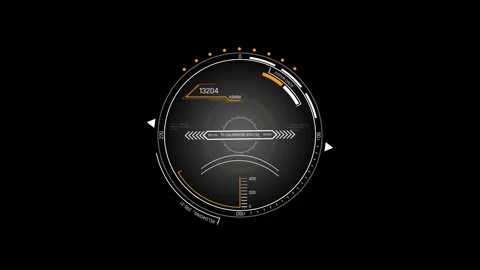 Futuristic Circular Rangefinder Sight With Target Distance Reticle Scale Vidéo 341516621