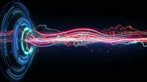Futuristic circular shape and energy beam loopable 4k (4096x2304) Stock Footage 51207275