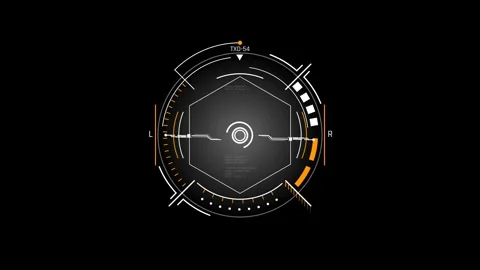 Futuristic Circular Signal Targeting Interface With Hexagonal Reticle 库存影片 341516637
