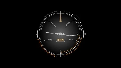 Futuristic Circular Targeting Sight With Rangefinder Reticle Orientation Scale Видео 341516622
