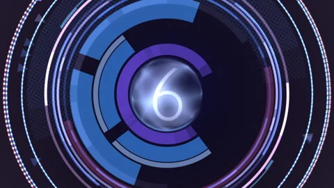 Futuristic Circular Tech Timer With Dynamic Digital Graphics Stock-Footage 320003334