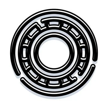 Futuristic circular technology core energy reactor symbol Illustrazione stock
