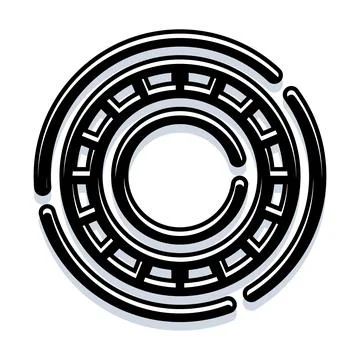 Futuristic circular technology icon presenting innovation and power Stock Illustration