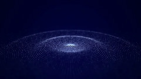 Futuristic circular wave. Dark cyberspace. Abstract sound wave with dots. Stock Footage 162406897